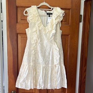 BCBG Cream Ruffle Dress